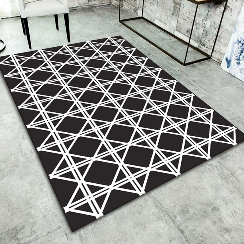 Simple Living Room Rug Multi Color Geometric Print Indoor Rug Non-Slip Backing Pet Friendly Area Carpet