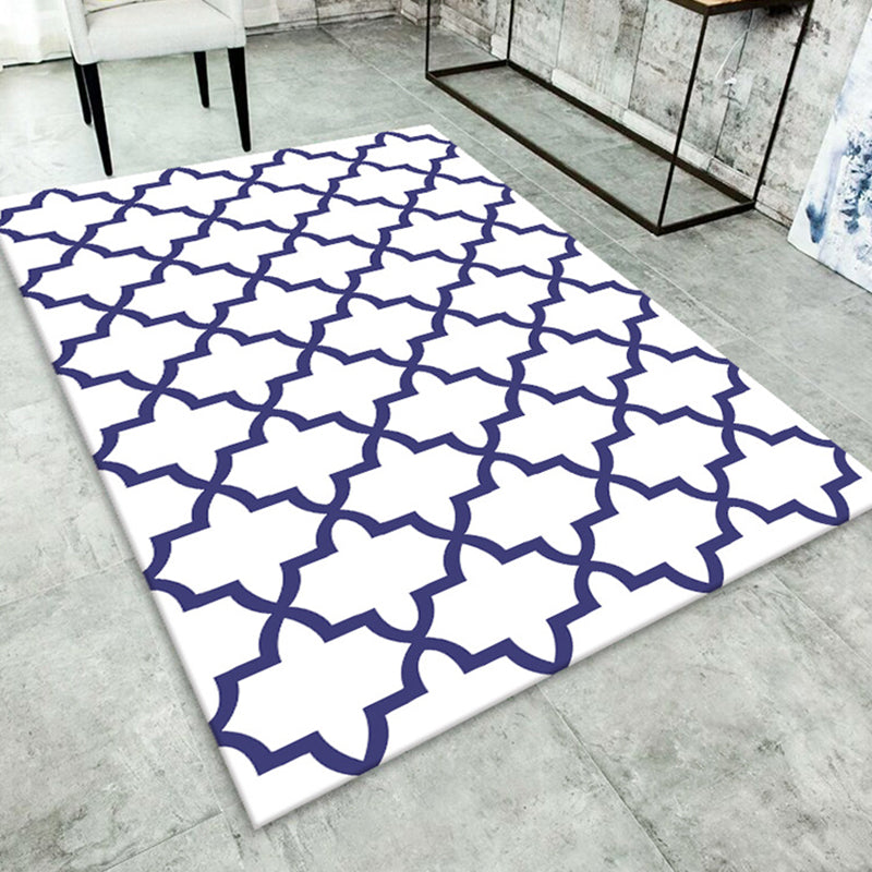 Simple Living Room Rug Multi Color Geometric Print Indoor Rug Non-Slip Backing Pet Friendly Area Carpet