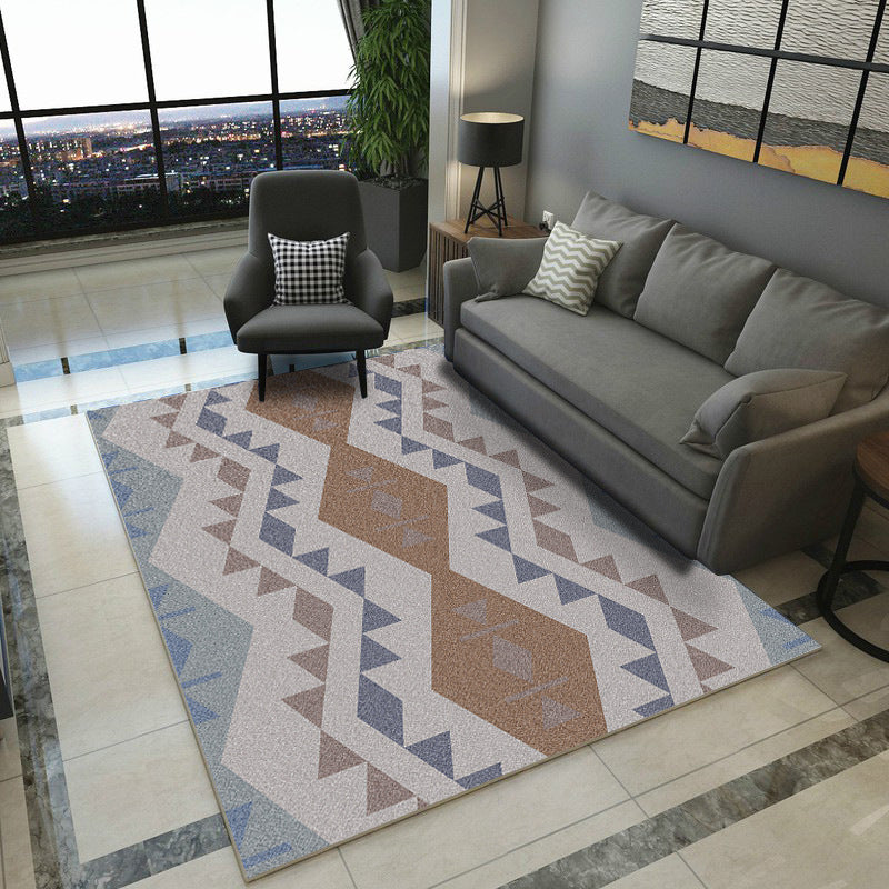 Nordic Geometric Print Rug Multi Color Polyster Area Carpet Pet Friendly Stain-Resistant Area Rug for Living Room