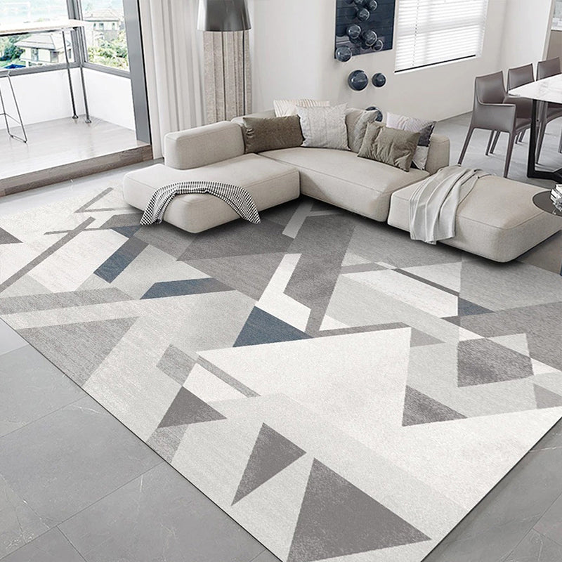 Nordic Geometric Print Rug Multi Color Polypropylene Indoor Rug Anti-Slip Pet Friendly Area Carpet for Decoration
