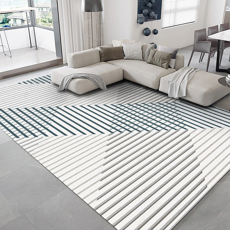 Nordic Geometric Print Rug Multi Color Polypropylene Indoor Rug Anti-Slip Pet Friendly Area Carpet for Decoration