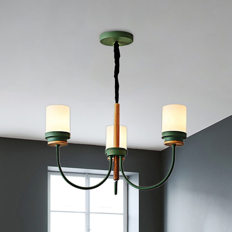 Art déco ombre effilée lampe suspendue en métal 3 lumières suspendues lustre pour chambre à coucher