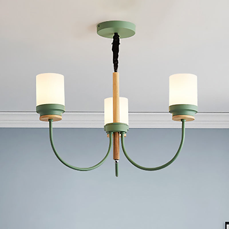 Art déco ombre effilée lampe suspendue en métal 3 lumières suspendues lustre pour chambre à coucher