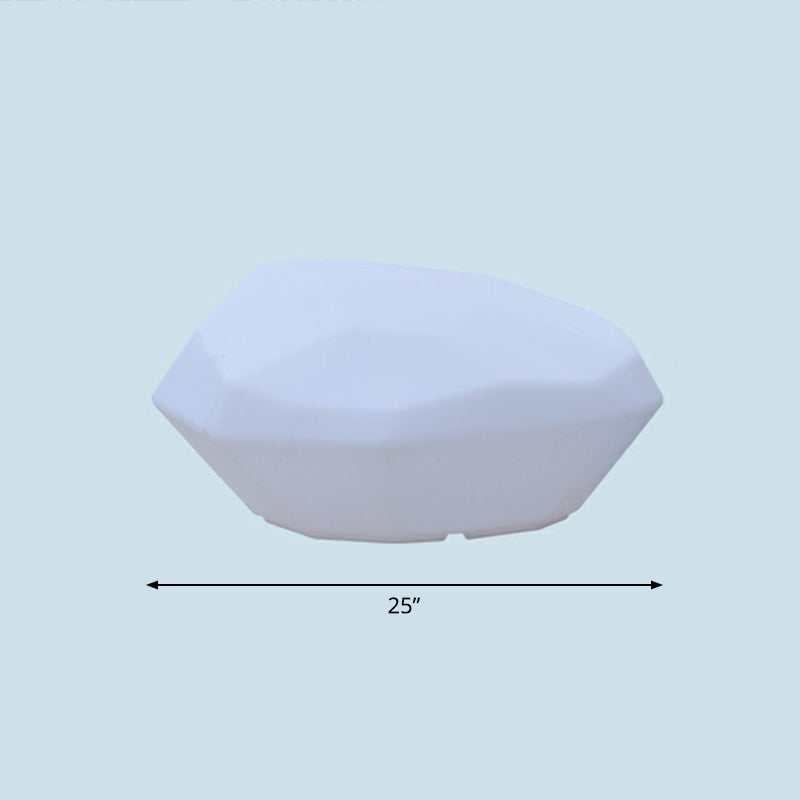 USB Charging Outdoor LED Ground Light Modern White Path Light with Rock Plastic Shade