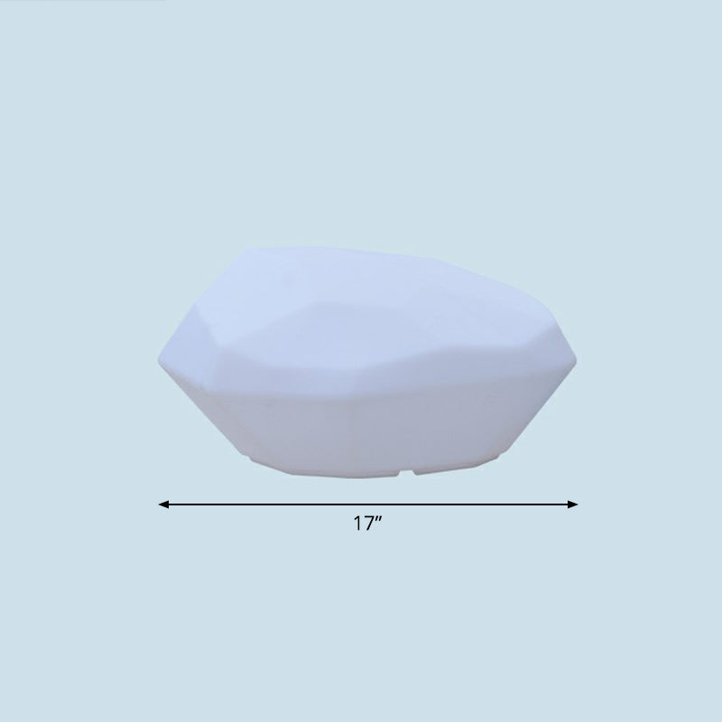 USB Charging Outdoor LED Ground Light Modern White Path Light with Rock Plastic Shade
