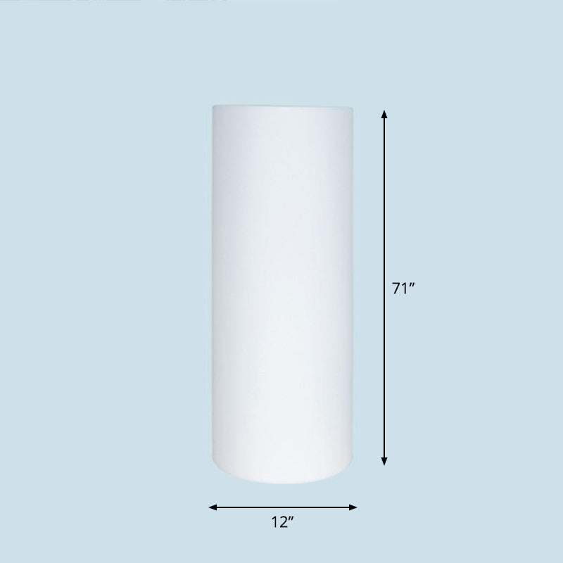 White Cylindrical Rechargeable Path Lamp Minimalist Plastic LED Ground Lighting for Garden