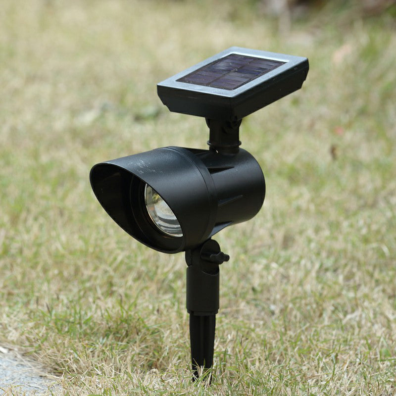 Plastic Angled Shade Spotlight Modern Black Solar Powered LED Stake Light for Patio