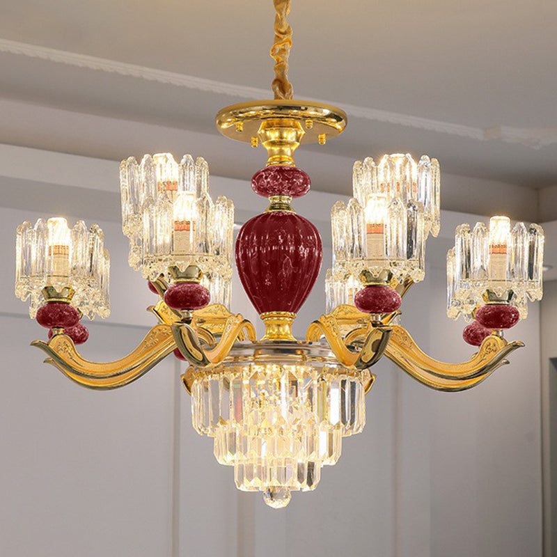 Prismatisch kristal kroonluchter vintage cilindrische eetkamer gesuspendeerde verlichting armatuur