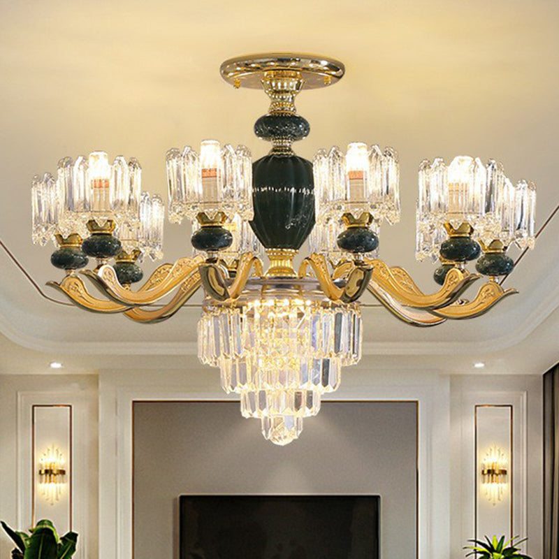 Prismatisch kristal kroonluchter vintage cilindrische eetkamer gesuspendeerde verlichting armatuur