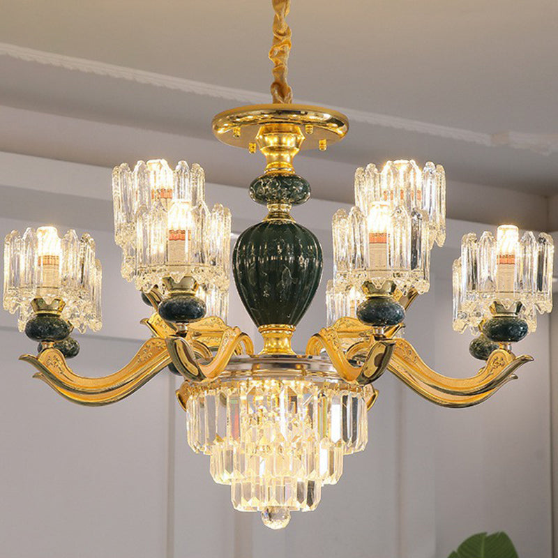 Prismatisch kristal kroonluchter vintage cilindrische eetkamer gesuspendeerde verlichting armatuur