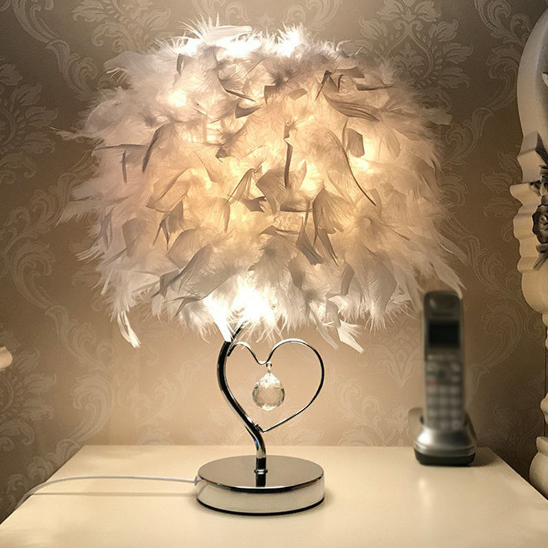 Éclairage de table de plumes en forme de cylindre LAMPE NORDIQUE SEUX-BULB
