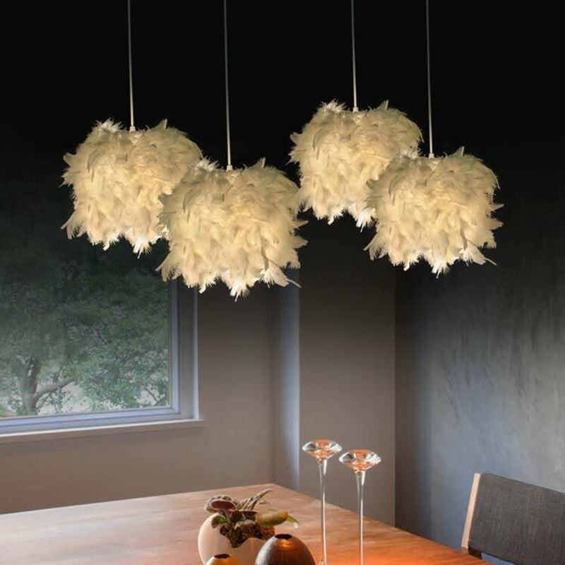 Cilindrische veer druppel hanger minimalistisch 1 licht wit hangend licht voor eetkamer