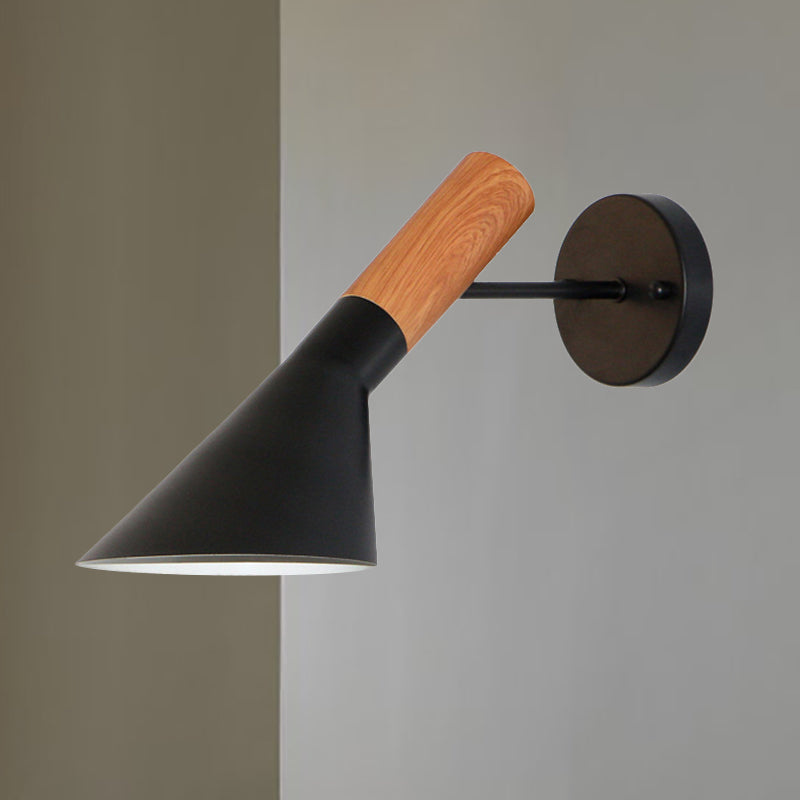 Nordic Style Monochrome Wall Light Single Bulb Metallic Sconce Light for Showroom Gallery