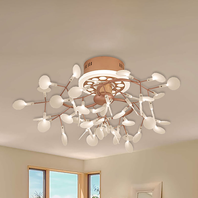 Metallic Branch Deckenlampe Esszimmer Multi-Head atemberaubende Halbblöcke Deckenleuchte in Roségold