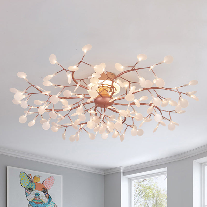 Metallic Branch Deckenlampe Esszimmer Multi-Head atemberaubende Halbblöcke Deckenleuchte in Roségold
