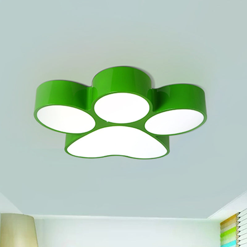 Pasillo Inicio Paw Techo Ligero Acrílico Niños Encantadores LED Flushmount Luz