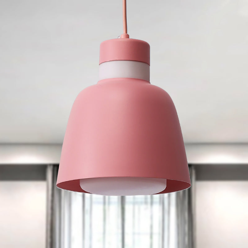 Black/Pink/Yellow Bell Ceiling Pendant Light Modernism 1 Light Metal Hanging Lamp Kit