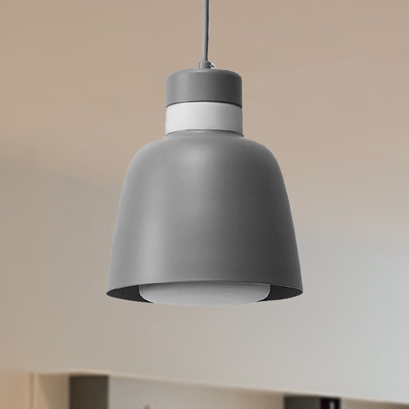 Black/Pink/Yellow Bell Ceiling Pendant Light Modernism 1 Light Metal Hanging Lamp Kit