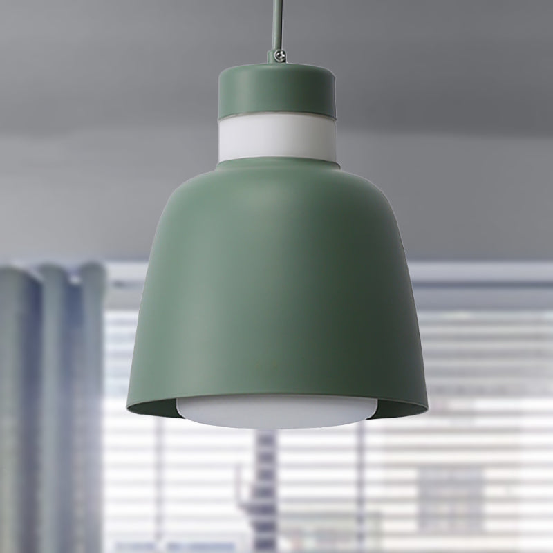 Black/Pink/Yellow Bell Ceiling Pendant Light Modernism 1 Light Metal Hanging Lamp Kit