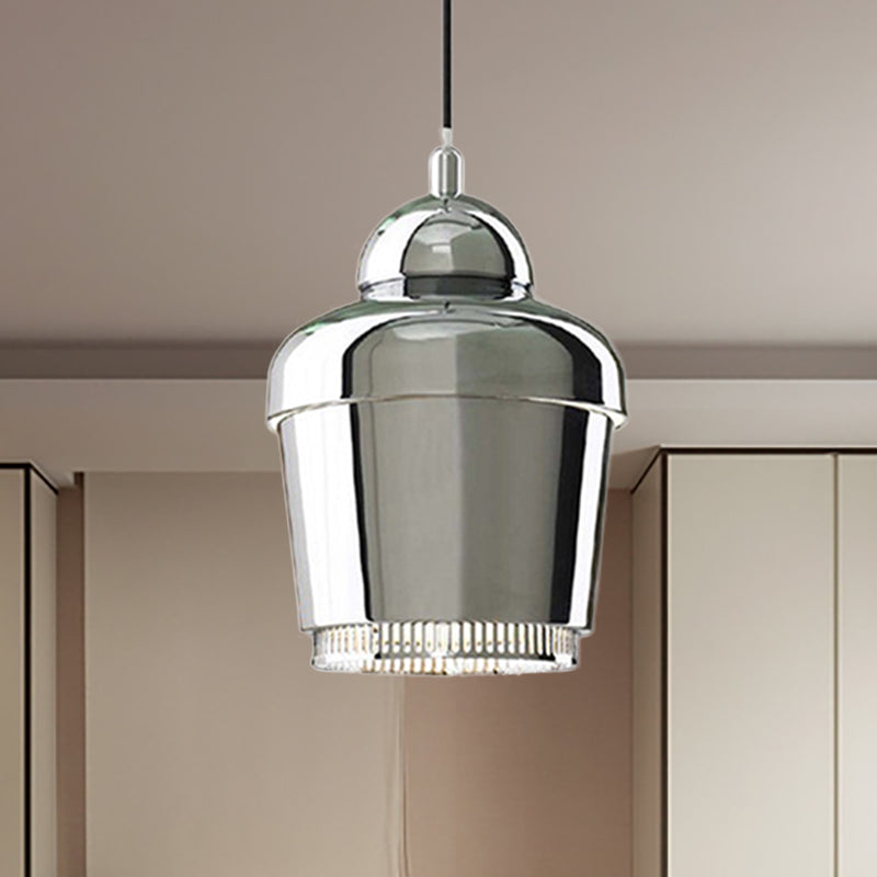 Luz de techo colgante de frasco negro/blanco/cromo moderno 1 luz colgante colgante de hierro ligero