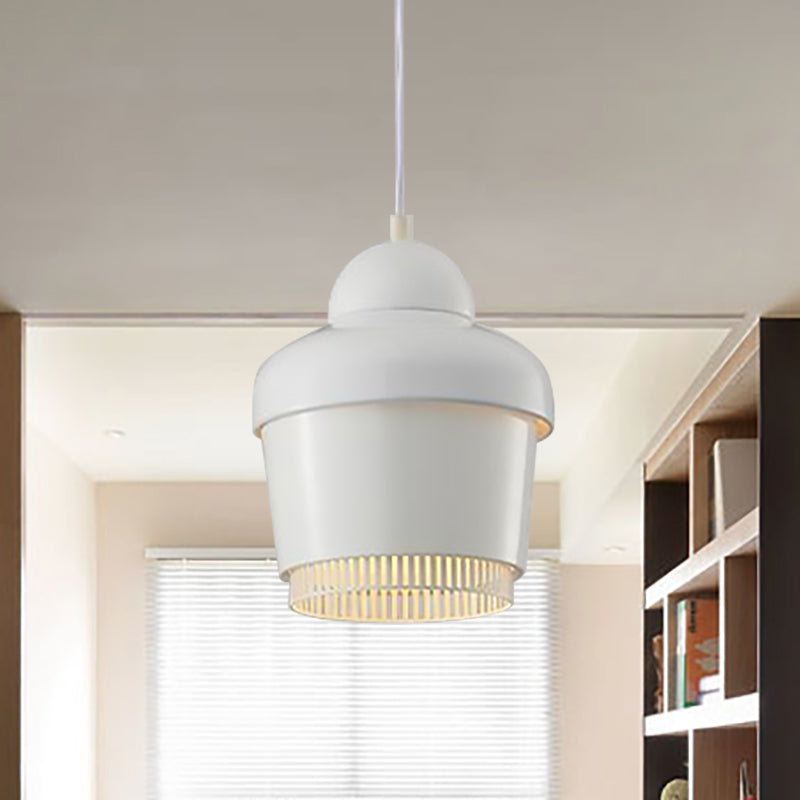 Luz de techo colgante de frasco negro/blanco/cromo moderno 1 luz colgante colgante de hierro ligero