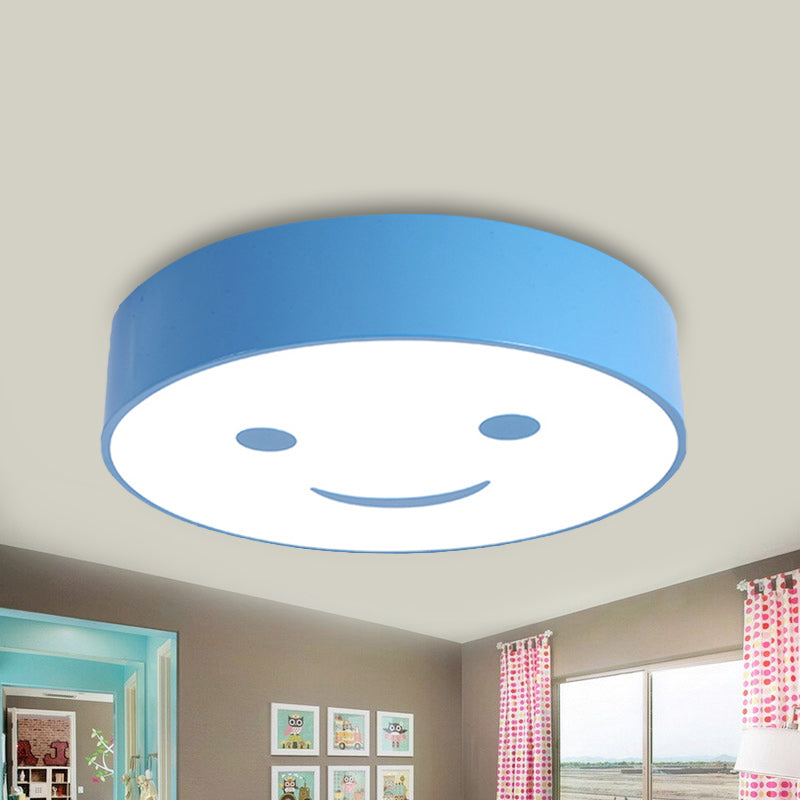 Baby Bedroom Round Flush Mount Light with Smiling Face Acrylic Kids LED Ceiling Lamp