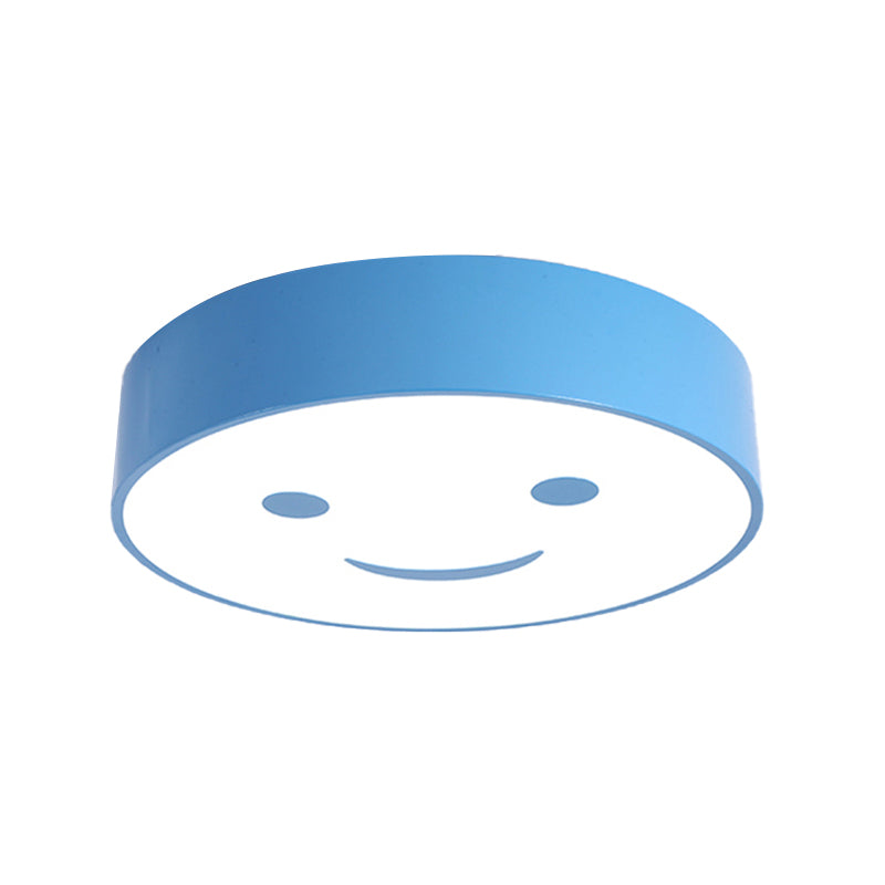 Baby Bedroom Round Flush Mount Light with Smiling Face Acrylic Kids LED Ceiling Lamp