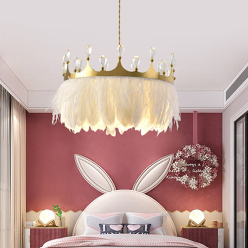 Gouden kroon kroonluchter verlichting artistieke 1-head veer suspensie Licht met K9 Crystal Deco