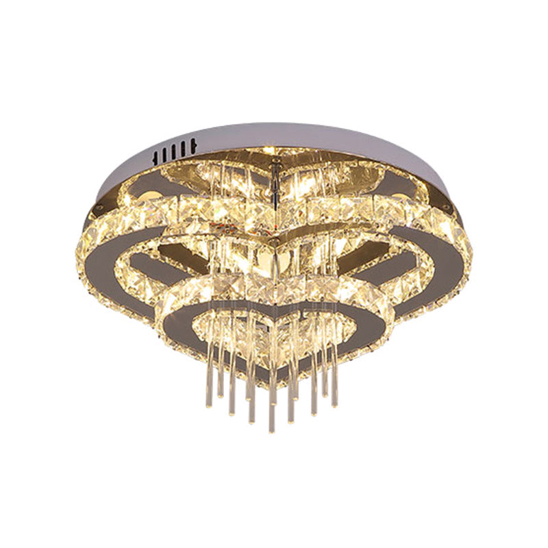Moderne hartvormige semi-spoel licht licht snijstal slaapkamer led plafondarmatuur in zilver