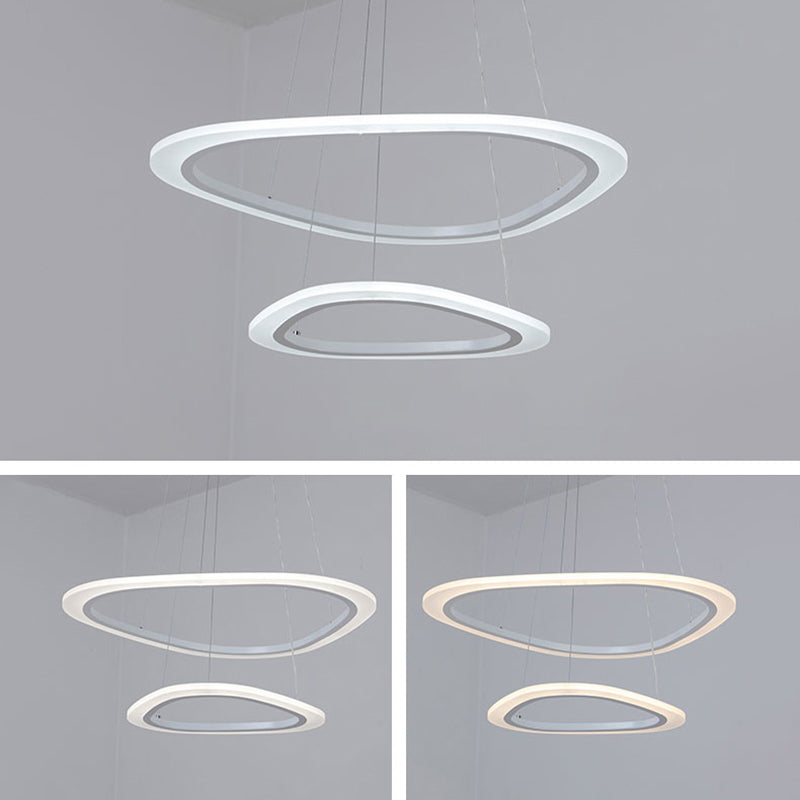 Lampada a trappola a led triangolare minimalista Acrilico ACRILICO Spazza del soffitto in bianco