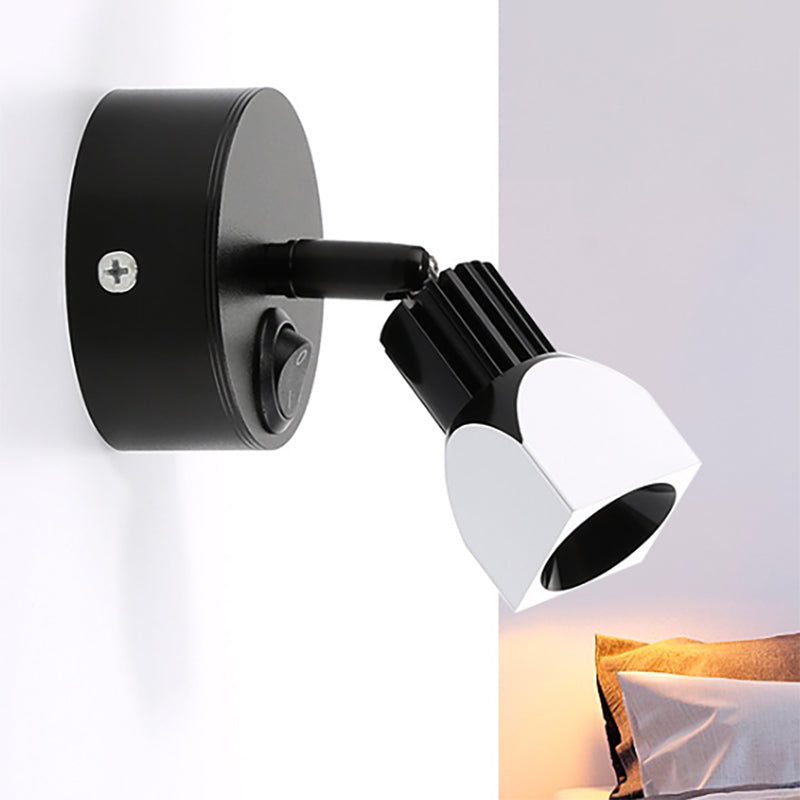 Spotlight in alluminio Mini Spotlight Contemporary LED LAMPAGNO BLACO/BIANCA con/senza interruttore in illuminazione bianca/calda