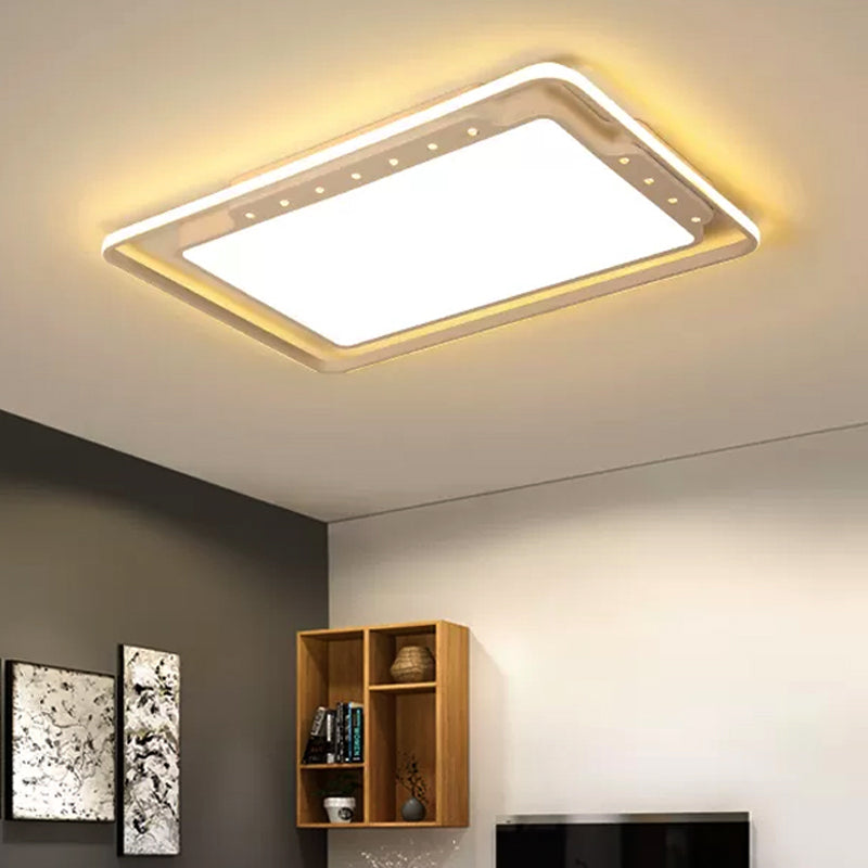 Schwarz/Weiß Rechteckige Deckenleuchte 16 "/19.5" /32.5 " Weitlich-Acryl-Wohnzimmer Flush Mount in Warm/Weißes Licht