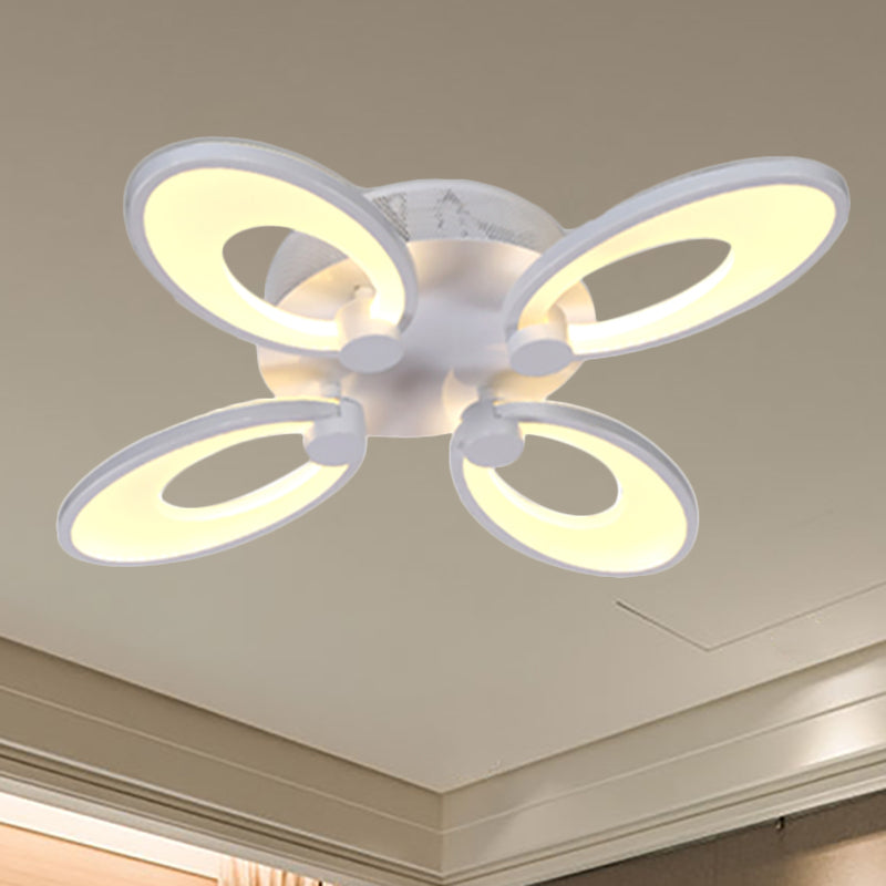 Fleurs salle à manger à manger à chasse d'eau LED acrylique LED 4/6/9 LUMIÈRES PLAFIC MODER