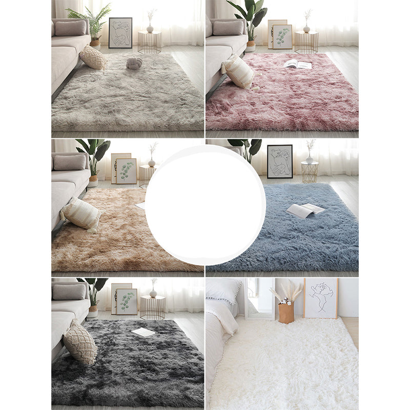 Relaxing Living Room Rug Multicolored Solid Color Indoor Rug Synthetics Anti-Slip Backing Stain-Resistant Area Carpet