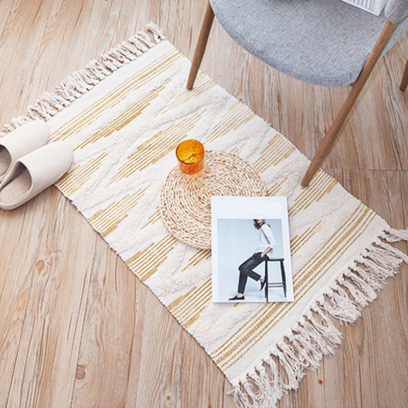 Multi-colour Boho Rug katoen abstract patroon binnen tapijt Anti-slip achteruitgang huisdiervriendelijk gebied tapijt voor woonkamer