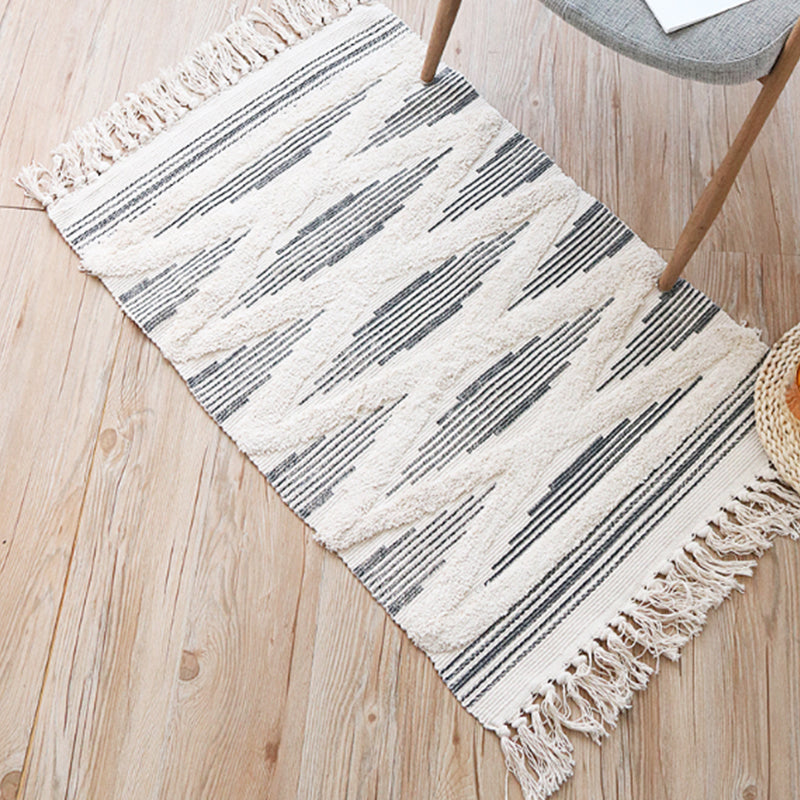 Multi-colour Boho Rug katoen abstract patroon binnen tapijt Anti-slip achteruitgang huisdiervriendelijk gebied tapijt voor woonkamer