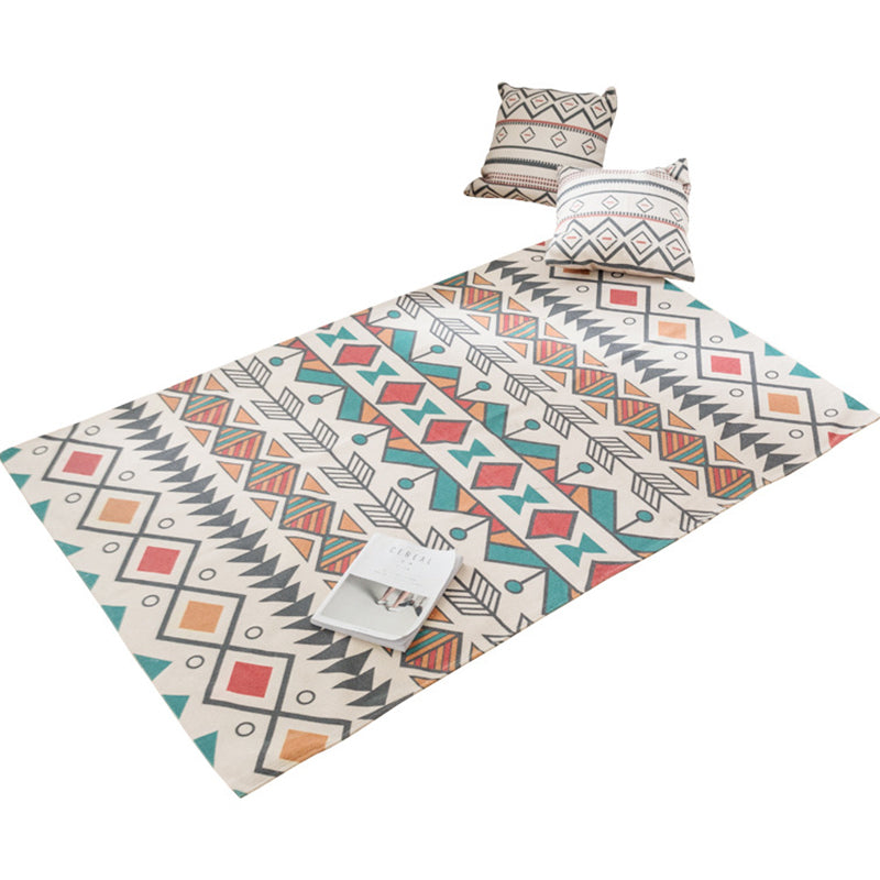 Südwestlicher Schlafzimmer Teppich mehrfarbig Stammesdruckbereich Teppich Jute Haustierfreundlicher Fleckenresistenter Innenteppich