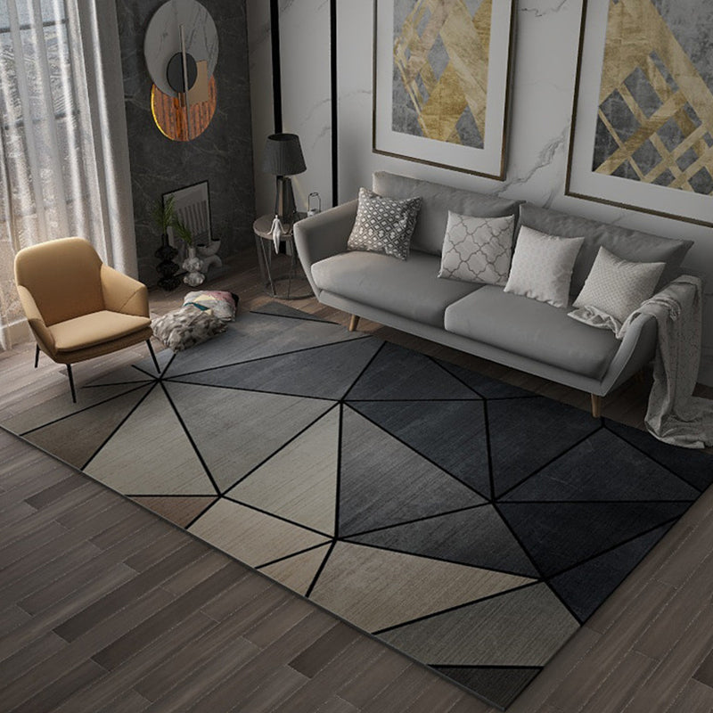 Multi Color Geometric Print Rug Synthetics Nordic Indoor Rug Easy Care Pet Friendly Area Carpet for Living Room