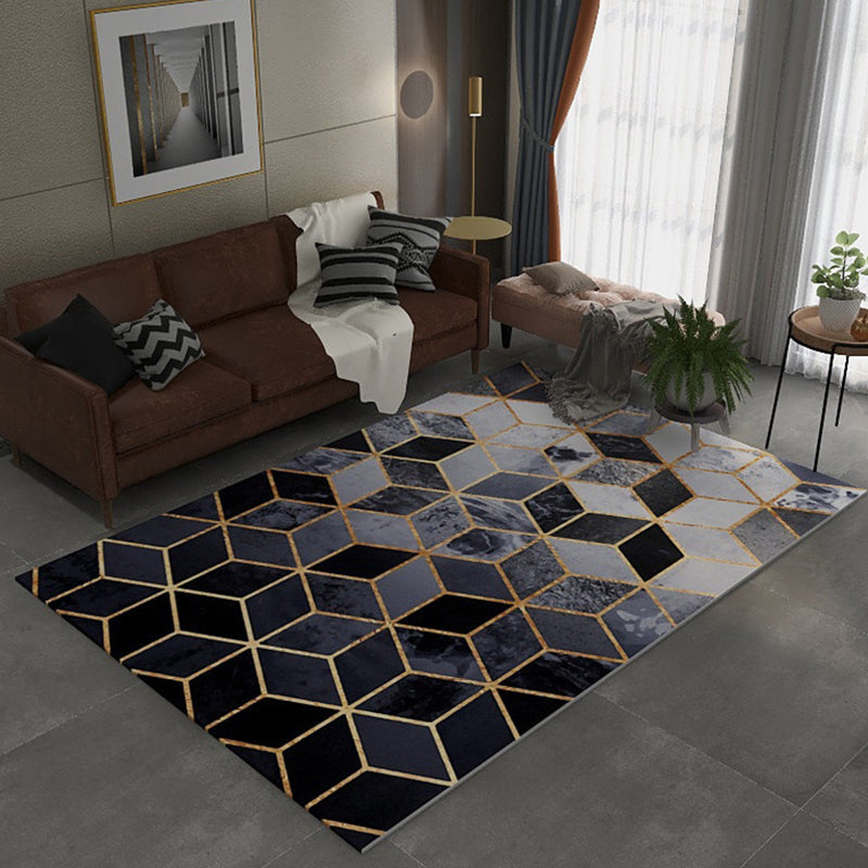 Multi Color Geometric Print Rug Synthetics Nordic Indoor Rug Easy Care Pet Friendly Area Carpet for Living Room
