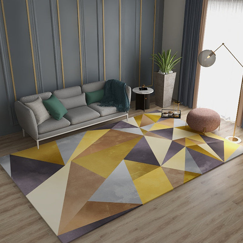 Multi Color Geometric Print Rug Synthetics Nordic Indoor Rug Easy Care Pet Friendly Area Carpet for Living Room