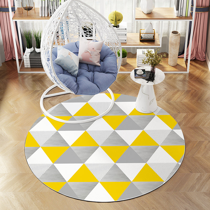 Calming Decoration Rug Multi Color Geometric Print Indoor Rug PVC Anti-Slip Backing Easy Care Area Carpet