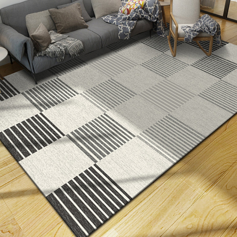Multi Color Simple Rug Polypropylene Geometric Print Indoor Rug Anti-Slip Backing Pet Friendly Area Carpet for Living Room