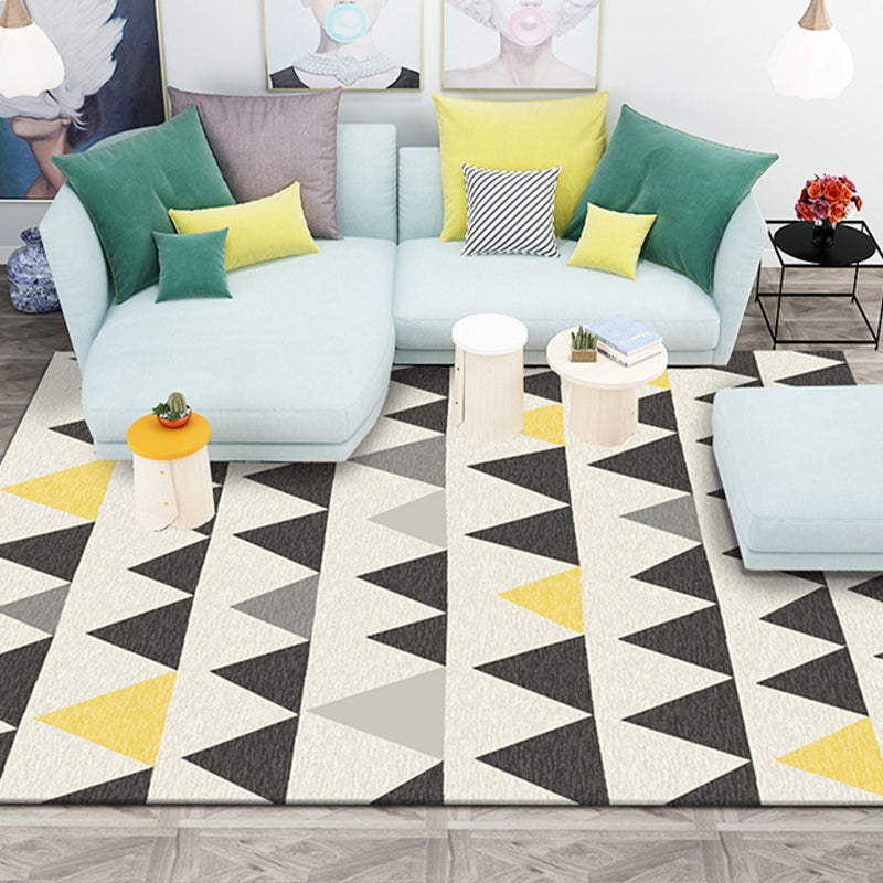 Multi Color Simple Rug Polypropylene Geometric Print Indoor Rug Anti-Slip Backing Pet Friendly Area Carpet for Living Room