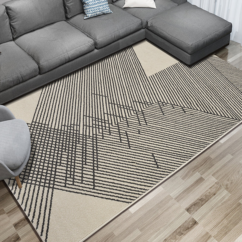 Multi Color Simple Rug Polypropylene Geometric Print Indoor Rug Anti-Slip Backing Pet Friendly Area Carpet for Living Room