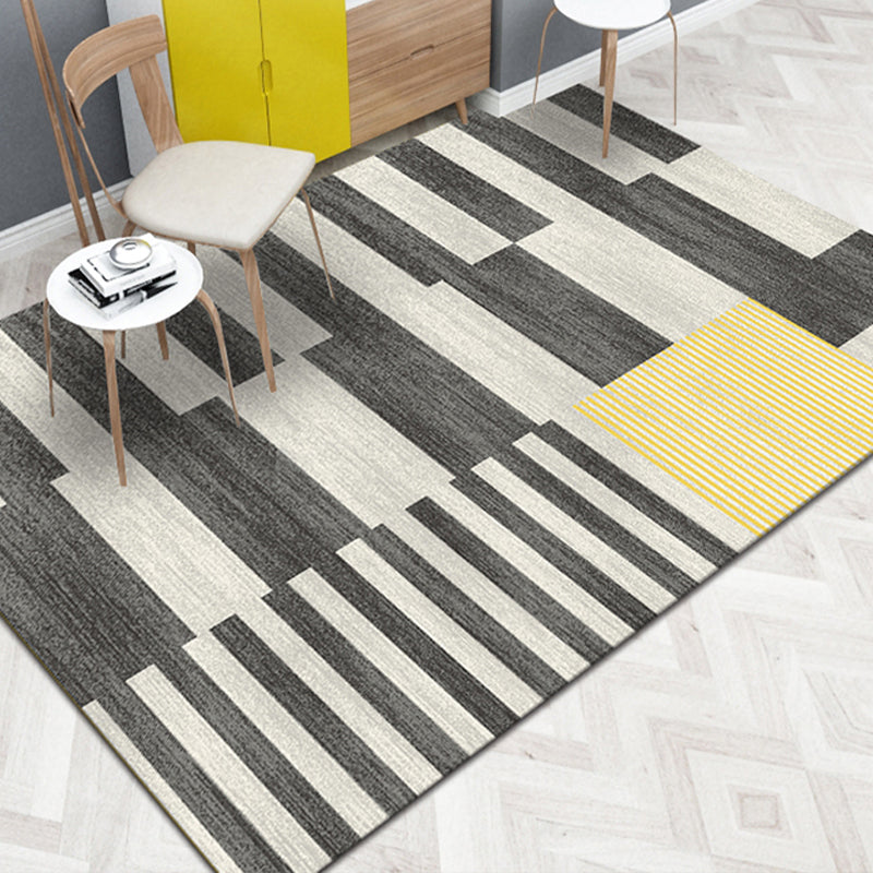 Multi Color Simple Rug Polypropylene Geometric Print Indoor Rug Anti-Slip Backing Pet Friendly Area Carpet for Living Room