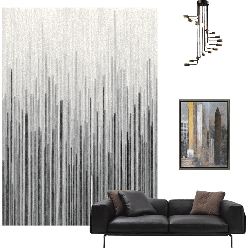 Basic Living Room Rug Multi Color Stripe Print Indoor Rug Polypropylene Anti-Slip Backing Easy Care Area Carpet