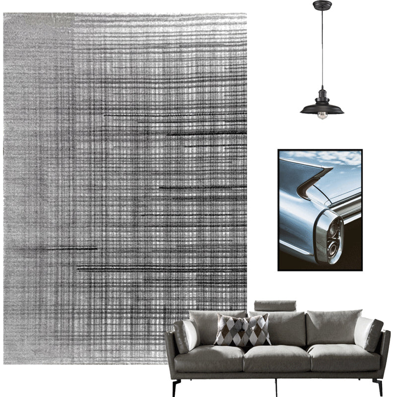 Basic Living Room Rug Multi Color Stripe Print Indoor Rug Polypropylene Anti-Slip Backing Easy Care Area Carpet