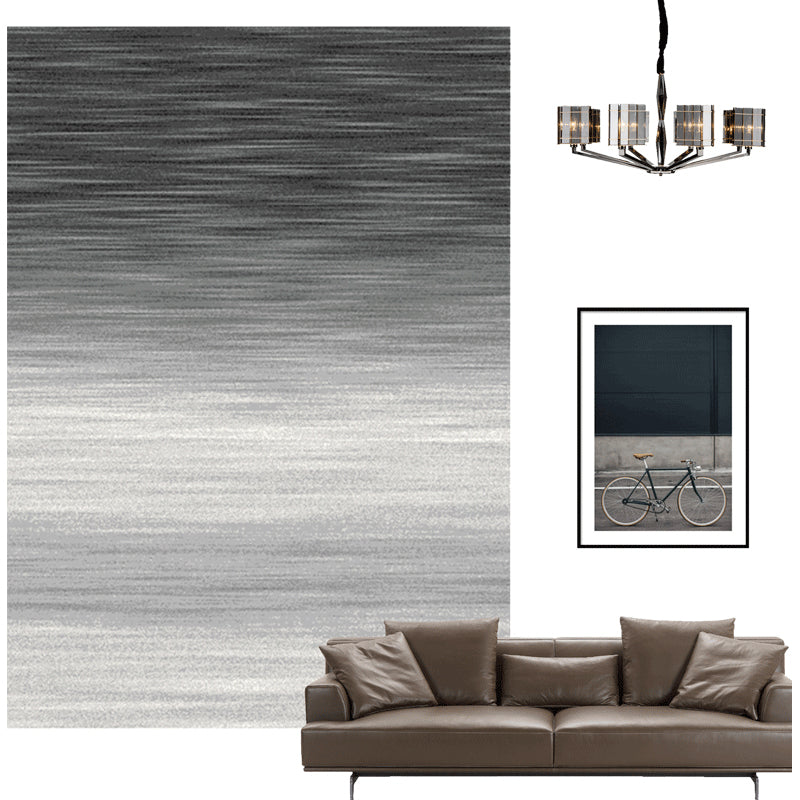 Basic Living Room Rug Multi Color Stripe Print Indoor Rug Polypropylene Anti-Slip Backing Easy Care Area Carpet