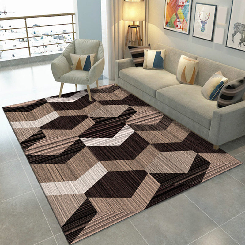 Modern Geometric Print Rug Multi Colored Synthetics Indoor Rug Pet Friendly Stain-Resistant Area Carpet for Bedroom
