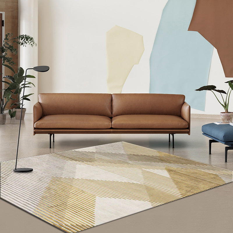 Multi-Color Relaxing Rug Synthetics Geometric Print Area Carpet Non-Slip Backing Washable Indoor Rug for Decoration